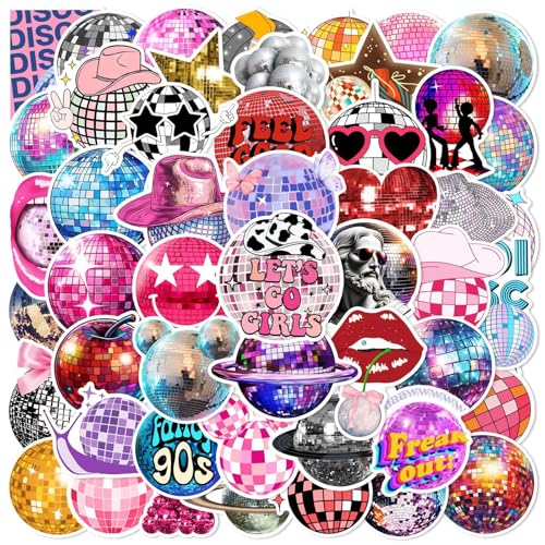 Disco Aufkleber Disco Sticker Set 50 Stücke Niedlich Deko für Auto Laptop Skateboard Fahrrad Moped Motorrad Fahrrad Computer,Geeignet für Erwachsene Kinde von LYunMu