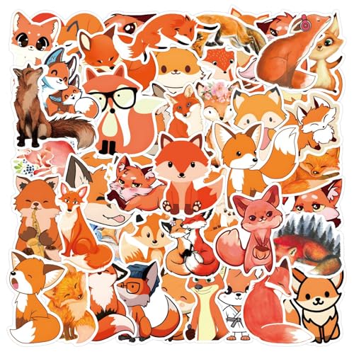 Fox Aufkleber Fuchs Sticker Set 60 Stücke Niedlich Deko für Auto Laptop Skateboard Fahrrad Moped Motorrad Fahrrad Computer,Geeignet für Erwachsene Kinder von LYunMu