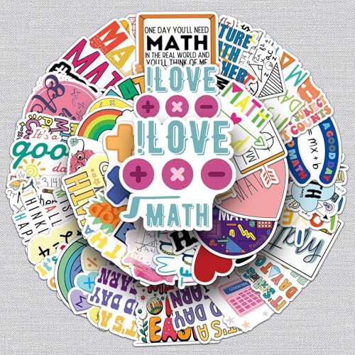 Mathematisch Aufkleber Mathematics Sticker Set 50 Stücke Niedlich Deko für Auto Laptop Skateboard Fahrrad Moped Motorrad Fahrrad Computer,Geeignet für Erwachsene Kinder von LYunMu