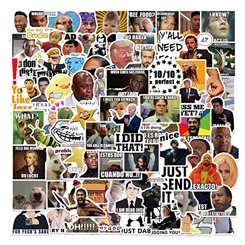 Meme Aufkleber Lustige Meme Sticker Set 100 Stücke TV Meme Deko für Auto Laptop Skateboard Fahrrad Moped Motorrad Fahrrad Computer,Geeignet für Erwachsene Kinder von LYunMu