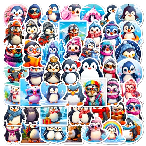 Penguin Aufkleber Pinguine Sticker Set 50 Stücke Niedlich Deko für Auto Laptop Skateboard Fahrrad Moped Motorrad Fahrrad Computer,Geeignet für Erwachsene Kinder von LYunMu