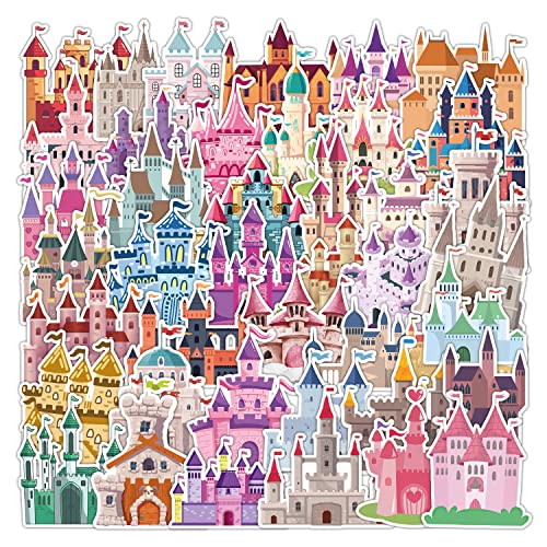 Prinzessin Schloss Aufkleber Princess Castle Sticker Set 40 Stücke Niedlich Deko für Auto Laptop Skateboard Fahrrad Moped Motorrad Fahrrad Computer,Geeignet für Erwachsene Kinder von LYunMu