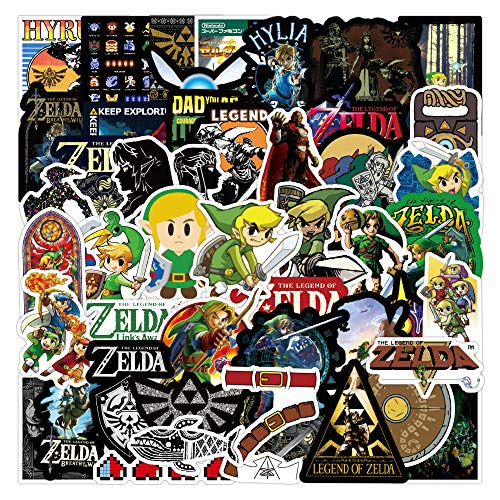 The Legend of Zelda Aufkleber Cool Game Sticker Set 50 Stücke Deko für Auto Laptop Skateboard Fahrrad Moped Motorrad Fahrrad Computer,Geeignet für Erwachsene Kinder von LYunMu