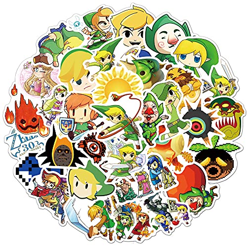 The Legend of Zelda Aufkleber Games Sticker Set 50 Stücke Niedlich Deko für Auto Laptop Skateboard Fahrrad Moped Motorrad Fahrrad Computer,Geeignet für Erwachsene Kinder von LYunMu