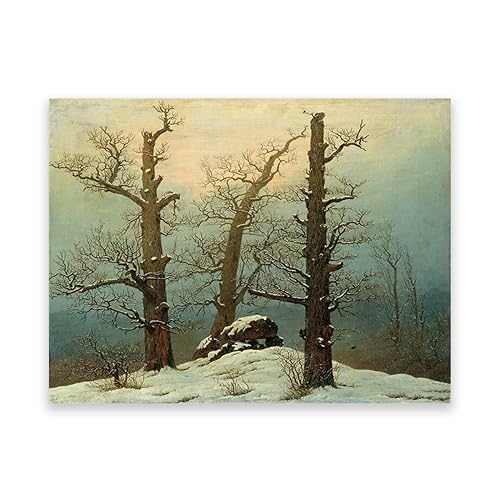 LZ6J8C9 Berühmtes Gemälde von Caspar D. Friedrich. Reproduktion von Leinwanddrucken „Schnee“. Druck auf Leinwand. Klassische Bilder für das Wohnzimmer, 80 x 104 cm (31,4 x 40,9), rahmenlos von LZ6J8C9