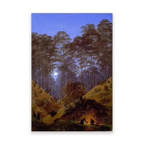 LZ6J8C9 Berühmtes Gemälde von Caspar D. Friedrich. Reproduktion von Leinwanddrucken „Wald“. Druck auf Leinwand. Klassische Bilder für das Wohnzimmer, 30 x 48 cm (11,8 x 18,9), rahmenlos von LZ6J8C9