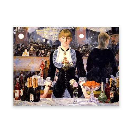 LZ6J8C9 Berühmtes Gemälde von Édouard Manet. Reproduktion von Leinwanddrucken „A Bar“. Druck auf Leinwand. Klassische Bilder für das Wohnzimmer, 30 x 42 cm (11,8 x 16,5), rahmenlos von LZ6J8C9