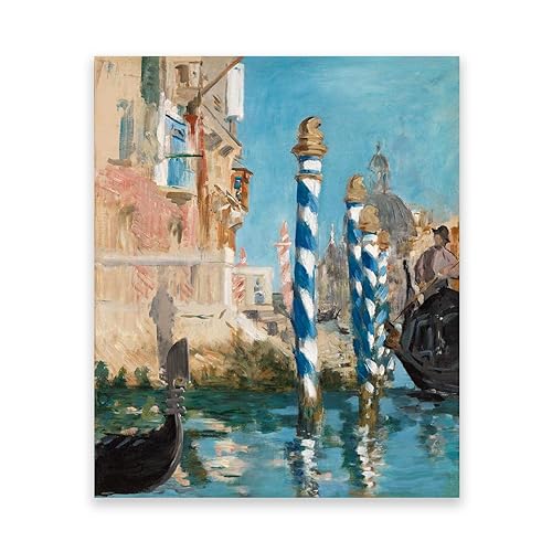 LZ6J8C9 Berühmtes Gemälde von Édouard Manet. Reproduktion von Leinwanddrucken „Canal Grande“. Druck auf Leinwand. Klassische Bilder für das Wohnzimmer, 30 x 39 cm (11,8 x 15,3), rahmenlos von LZ6J8C9