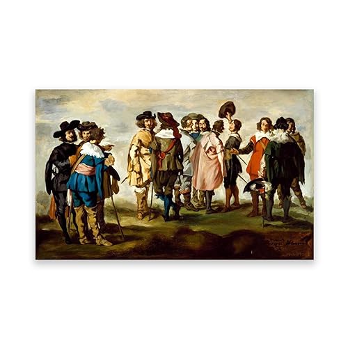 LZ6J8C9 Berühmtes Gemälde von Édouard Manet. Reproduktion von Leinwanddrucken „Little Cavaliers“. Druck auf Leinwand. Klassische Bilder für das Wohnzimmer, 40 x 68 cm (15,7 x 26,8), rahmenlos von LZ6J8C9