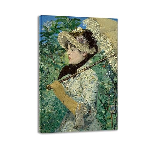 LZ6J8C9 Édouard Manet gerahmtes berühmtes Gemälde. Reproduktion von Leinwanddrucken „Frau“. Druck auf Leinwand. Klassische Bilder für das Wohnzimmer, 50 x 75 cm (19,7 x 29,6), gerahmt von LZ6J8C9