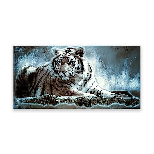 Winter-Tiger-TierLeinwand Gemälde. Tier-Leinwand-Kunst Gemälde. Moderne Drucke, Kunstwerk, Wohnzimmer, Heimdekoration, 30 x 60 cm (11,8 x 23,6), rahmenlos von LZ6J8C9