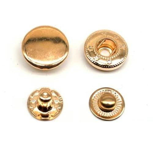 30 Sets Metall Messing Druckknöpfe Nähknopf Druckknöpfe Nähen Lederhandwerk Kleidung Taschen handgefertigt DIY 831/633/655/201/203-Gold704 Kupfer-12MM von LZBANI