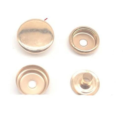 30 Sets Metall Messing Druckknöpfe Nähknopf Druckknöpfe Nähen Lederhandwerk Kleidung Taschen handgefertigt DIY 831/633/655/201/203-Gold704 KupferA-10MM von LZBANI