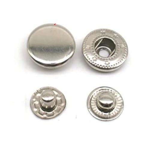 30 Sets Metall Messing Druckknöpfe Nähknopf Druckknöpfe Nähen Lederhandwerk Kleidung Taschen handgefertigt DIY 831/633/655/201/203-Silber701 Kupfer-15MM von LZBANI