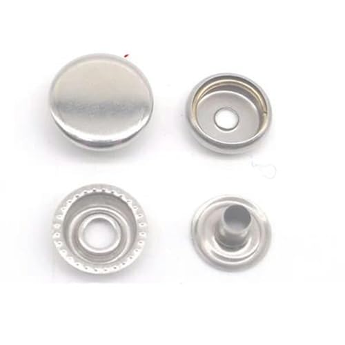 30 Sets Metall Messing Druckknöpfe Nähknopf Druckknöpfe Nähen Lederhandwerk Kleidung Taschen handgefertigt DIY 831/633/655/201/203-Silber701 KupferA-10MM von LZBANI