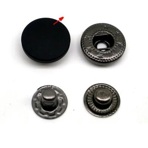 30 Sets Metall Messing Druckknöpfe Nähknopf Druckknöpfe Nähen Lederhandwerk Kleidung Taschen handgefertigt DIY 831/633/655/201/203-schwarz001 Zinklegierung-12MM von LZBANI