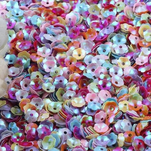 Matte rosa Blumen-Pailletten, 6 mm Becher, PVC-Pailletten, lose für Handarbeiten, Basteln, Nähen, Beschläge, Modeschmuck, 10 g/Menge-ab mix cup-10g von LZBANI