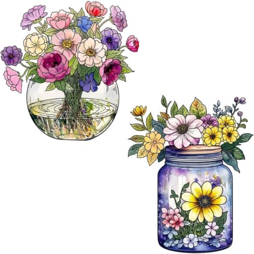 LZBRDY Transparente Stempel und Stanzformen mit Blumenvasen-Motiv – Wunschflaschen-Blumen für Kartenherstellung, Scrapbooking und Prägen von LZBRDY