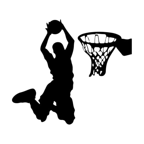 Basketball-Wandaufkleber, Basketball-Wanddekoration, Basketball-Wandsticker für Zuhause, Kinderzimmer, Deko-Aufkleber, Vinyl, Sport-Aufkleber, extragroß – 64x75cm von LZHOUTING