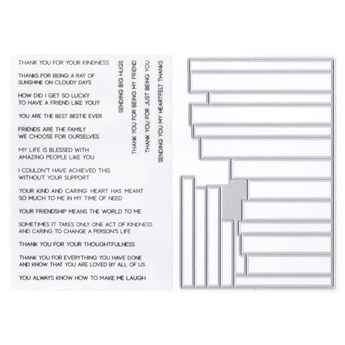 Englische Wörter transparente Stempel und Stanzformen für Kartenherstellung, Bordüren, neue Metall-Stanzformen für Scrapbooking-Papier, selbstgemachte Siegel, Prägeschablonen, Schablonen von LZJSYKDQ