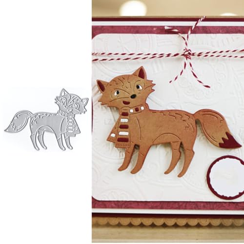 Fox Stanzformen für Kartenherstellung, Tier-Metall-Stanzformen für Papier, Scrapbooking, DIY-Schablonen für Album, Party, Hochzeit, Festivals, Dekoration von LZJSYKDQ