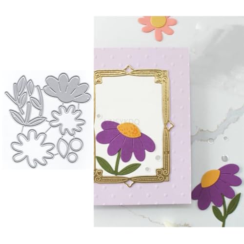 Kombinierte Chrysanthemen-Blumen-Stanzformen für Kartenherstellung, Pflanzen-Metall-Stanzformen für Papier, Scrapbooking, DIY-Schablonen für Album, Party, Hochzeit, Festivals, Dekoration, KDQ847 von LZJSYKDQ