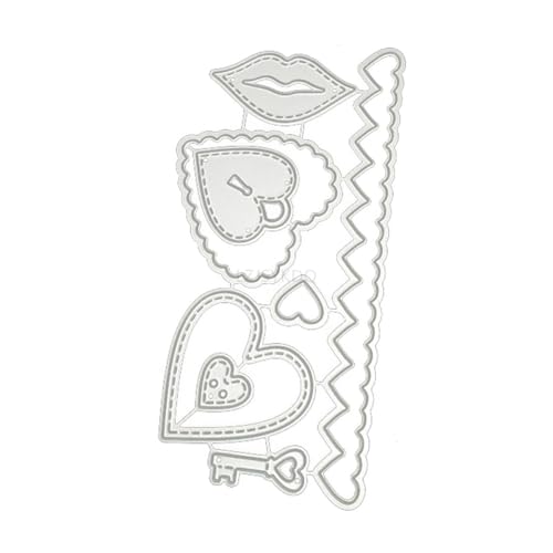 Love Lock Key Stanzformen für Kartenherstellung, Spitze Metall Stanzformen für Papier Scrapbooking, DIY Schablonen für Album, Party, Hochzeit, Festivals, Dekoration von LZJSYKDQ