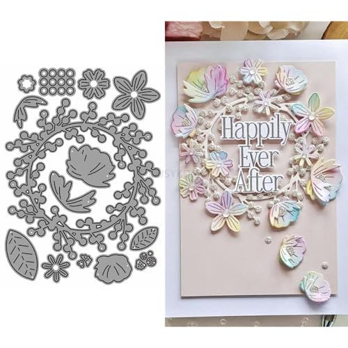 Stanzformen für die Kombination von Stechpalmenblumen, Girlanden für Kartenherstellung, Pflanzen-Metall-Stanzformen für Papier, Scrapbooking, DIY-Schablonen für Album, Party, Hochzeit, Festivals, von LZJSYKDQ