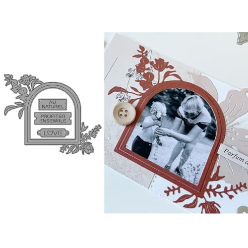 Stanzformen mit gebogener Spitzenbordüre für Kartenherstellung, Love Metall-Stanzformen für Papier, Scrapbooking, DIY-Schablonen für Album, Party, Hochzeit, Festivals, Dekoration von LZJSYKDQ