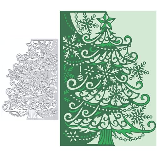 Weihnachtsbaum-Stanzformen für Kartenherstellung, Spitze Metall Stanzformen für Papier Scrapbooking, DIY Schablonen für Album, Party, Hochzeit, Festivals, Dekoration von LZJSYKDQ