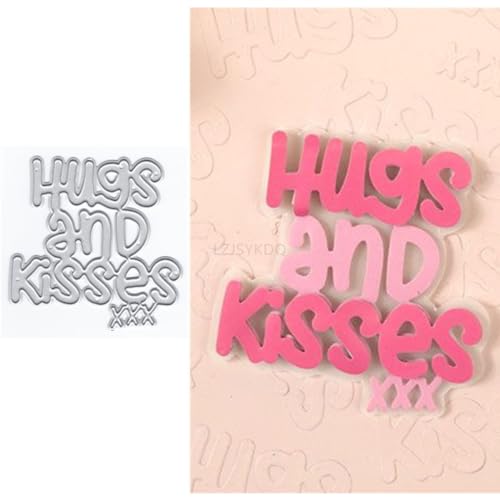 hugs and Kisses Stanzformen für Kartenherstellung, Metall-Stanzformen für Papier, Scrapbooking, DIY-Schablonen für Album, Party, Hochzeit, Festivals, Dekoration, KDQ1256 von LZJSYKDQ