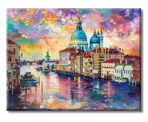 Diamond Painting Erwachsene Landschaft Bilder Xxl 40x50cm, Diamant Painting Bilder Wasserstadt Venedig, 5d Diamond Painting Diy Diamonds Bastelset für Geschenke Wohnzimmer und Schlafzimmer Wanddeko von LZLHDE