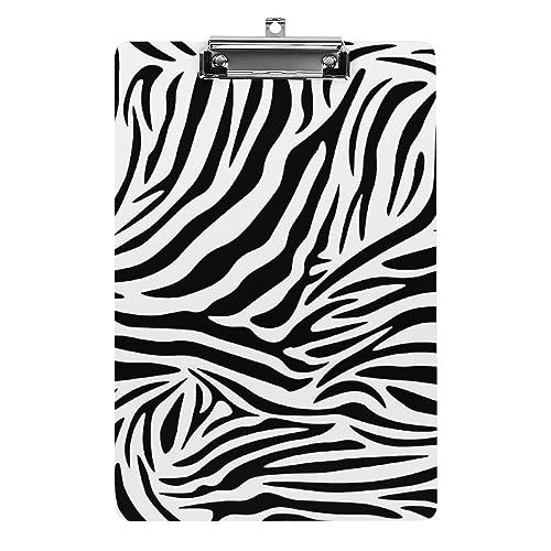 Klemmbrett aus Acryl, A4 (31,8 x 21,6 cm), schwarzes einfaches Zebra-Klemmbrett für Büro, Studio, Lager von LZNJZ
