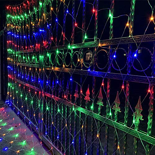 LZQ LED Lichternetz Lichtervorhang 3 x 2m, Lichterketten Vorhang 250 LEDs RGB, 8 Modi Dimmbar Kupferdraht mit Stecker für Party Weihnachten Außen Innen Schlafzimmer von LZQ