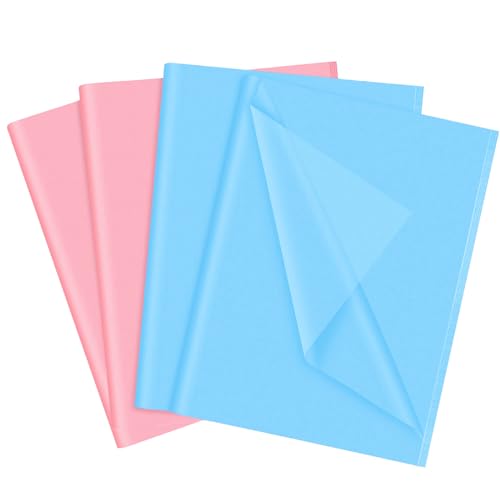 60 Blatt Seidenpapier, Geschenkpapier für DIY Geschenkverpackung Geburtstag Hochzeit Urlaub Papier Blume (Blau Rosa) von LZRinue