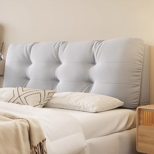 LZTET Bett Kopfteil Bezug,Samtstoff Ledergewebe Bed Headboard Cover,Waschbar Bettkopfteil Husse,Staubdichte SchutzhüLle FüR Gepolsterte Schlafzimmer Kopfteil(120 * 60 * 12CM(Paste),Light Gray) von LZTET