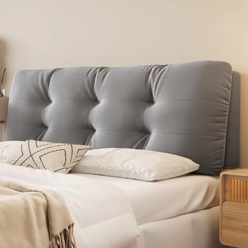 LZTET Bett Kopfteil Bezug,Samtstoff Ledergewebe Bed Headboard Cover,Waschbar Bettkopfteil Husse,Staubdichte SchutzhüLle FüR Gepolsterte Schlafzimmer Kopfteil(150 * 60 * 12CM(Paste),Gray) von LZTET