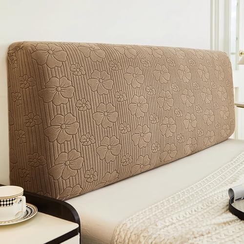 LZTET Bettkopfteil Hussen,Dehnbare Kopfteilbezug,All-Inclusive-Design Einfarbiger Elastischer Schutz,Weicher Samtstoff,Staubdichte SchutzhüLle FüR Schlafzimmer Kopfteil(120cm,Coffee B) von LZTET