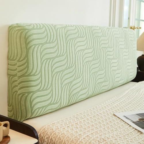 LZTET Bettkopfteil Hussen,Dehnbare Kopfteilbezug,All-Inclusive-Design Einfarbiger Elastischer Schutz,Weicher Samtstoff,Staubdichte SchutzhüLle FüR Schlafzimmer Kopfteil(120cm,Green B) von LZTET