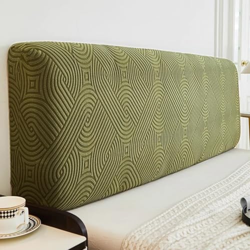 LZTET Bettkopfteil Hussen,Dehnbare Kopfteilbezug,All-Inclusive-Design Einfarbiger Elastischer Schutz,Weicher Samtstoff,Staubdichte SchutzhüLle FüR Schlafzimmer Kopfteil(120cm,Green C) von LZTET