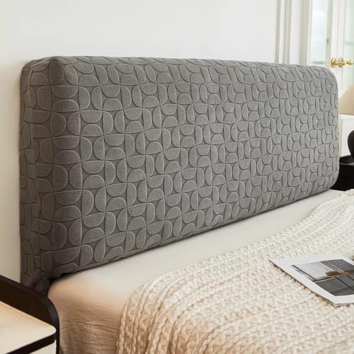 LZTET Bettkopfteil Hussen,Dehnbare Kopfteilbezug,All-Inclusive-Design Einfarbiger Elastischer Schutz,Weicher Samtstoff,Staubdichte SchutzhüLle FüR Schlafzimmer Kopfteil(150cm,Gray C) von LZTET