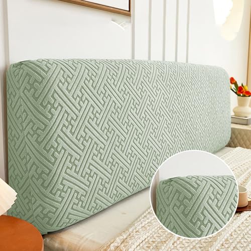 LZTET Bettkopfteil Hussen,Dehnbare Kopfteilbezug,All-Inclusive-Design Einfarbiger Elastischer Schutz,Weicher Samtstoff,Staubdichte SchutzhüLle FüR Schlafzimmer Kopfteil(150cm,Green) von LZTET