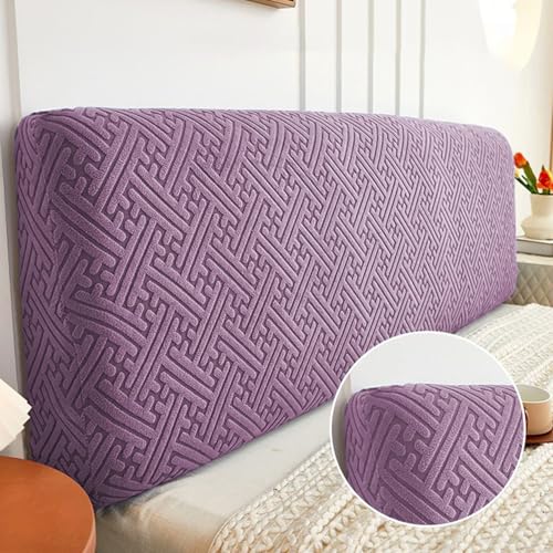 LZTET Bettkopfteil Hussen,Dehnbare Kopfteilbezug,All-Inclusive-Design Einfarbiger Elastischer Schutz,Weicher Samtstoff,Staubdichte SchutzhüLle FüR Schlafzimmer Kopfteil(150cm,Lavender) von LZTET