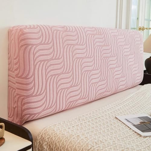 LZTET Bettkopfteil Hussen,Dehnbare Kopfteilbezug,All-Inclusive-Design Einfarbiger Elastischer Schutz,Weicher Samtstoff,Staubdichte SchutzhüLle FüR Schlafzimmer Kopfteil(180cm,Pink) von LZTET