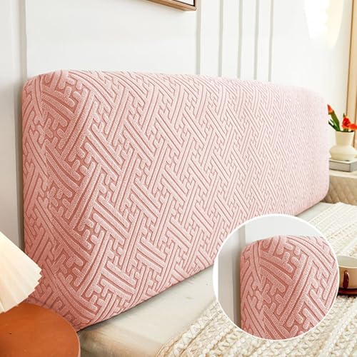 LZTET Bettkopfteil Hussen,Dehnbare Kopfteilbezug,All-Inclusive-Design Einfarbiger Elastischer Schutz,Weicher Samtstoff,Staubdichte SchutzhüLle FüR Schlafzimmer Kopfteil(180cm,pink) von LZTET