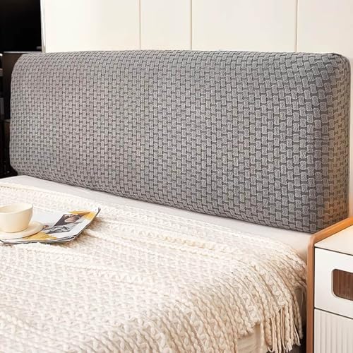 LZTET Bettkopfteil Hussen,Weicher Strecken Jacquard-Samtstoff Staubdicht,All-Inclusive Kopfteil Husse,Bett Kopfteil Bezug Dehnbare Kopfteilbezug,FüR Full Twin Queen King Bett Kopf(150cm,Dark Gray 2) von LZTET