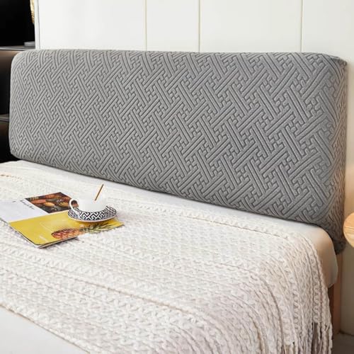 LZTET Bettkopfteil Hussen,Weicher Strecken Jacquard-Samtstoff Staubdicht,All-Inclusive Kopfteil Husse,Bett Kopfteil Bezug Dehnbare Kopfteilbezug,FüR Full Twin Queen King Bett Kopf(150cm,Dark Gray 3) von LZTET