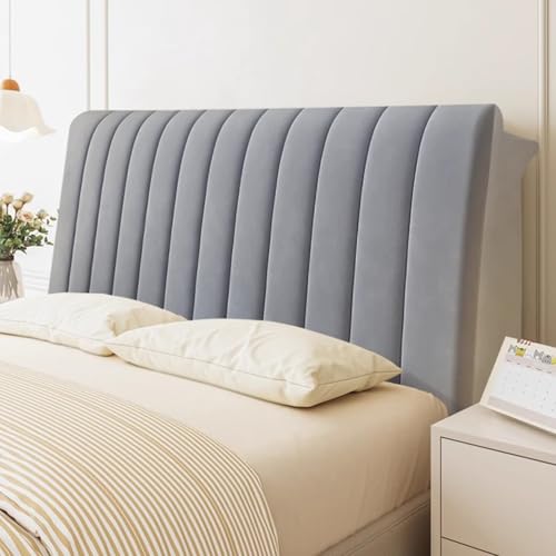 LZTET Bettkopfteil Hussen,Weicher Strecken Samtstoff Staubdicht,All-Inclusive Kopfteil Husse,Bett Kopfteil Bezug Dehnbare Kopfteilbezug,FüR Full Twin Queen King Bett Kopf(150cm,Dark Gray) von LZTET