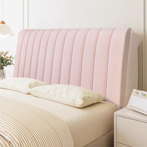 LZTET Bettkopfteil Hussen,Weicher Strecken Samtstoff Staubdicht,All-Inclusive Kopfteil Husse,Bett Kopfteil Bezug Dehnbare Kopfteilbezug,FüR Full Twin Queen King Bett Kopf(150cm,Pink) von LZTET