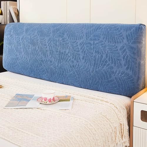 LZTET Kopfteilbezug FüR Bett,Elastischer Schutz,Weicher Jacquard-Samtstoff Staubdicht,All-Inclusive Kopfteilbezug,SchutzhüLle FüR Gepolsterte Schlafzimmer Kopfteil(150cm,Blue 1) von LZTET